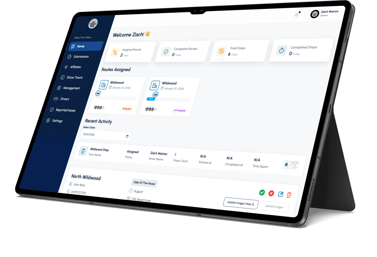 Dashboard mockup (side view)