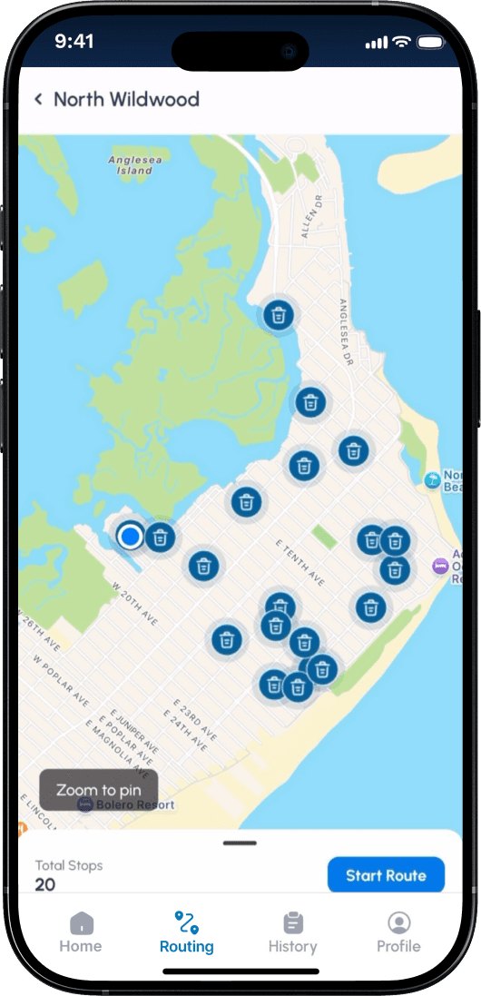 shoreline waste mobile app screen